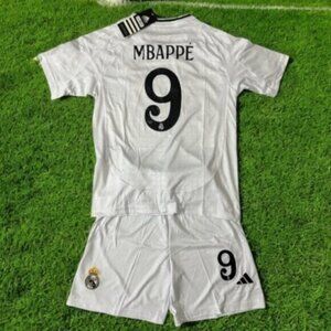 NEW Adidas Real Madrid Kylian Mbappe 24/25 Home Jersey Set